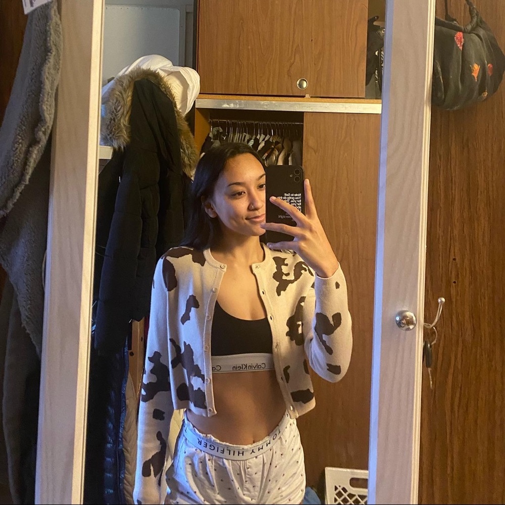 CowPrint Cardigan/Sweater Top